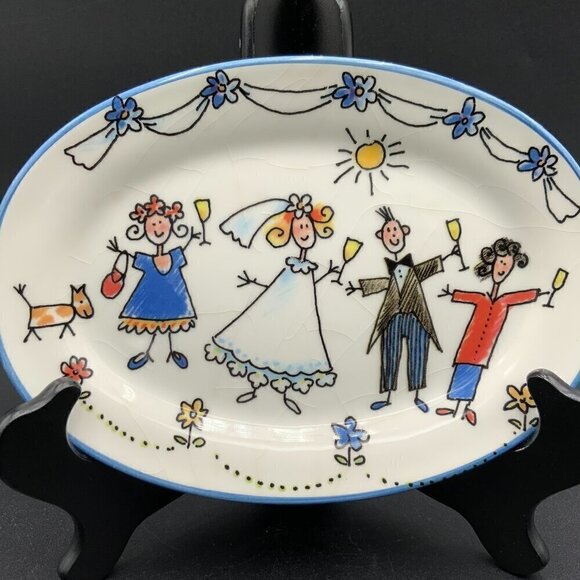 Designed by Brunelli Made in Italy Oval Wedding Party Trinket Dish - Picture 1 of 6